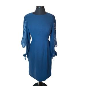 NWT Azazie Diamond Mother of Bride Dress Navy Blue Lace Sleeve Wedding Guest